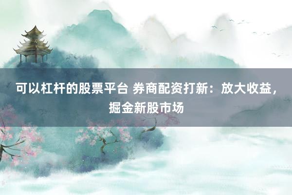 可以杠杆的股票平台 券商配资打新：放大收益，掘金新股市场