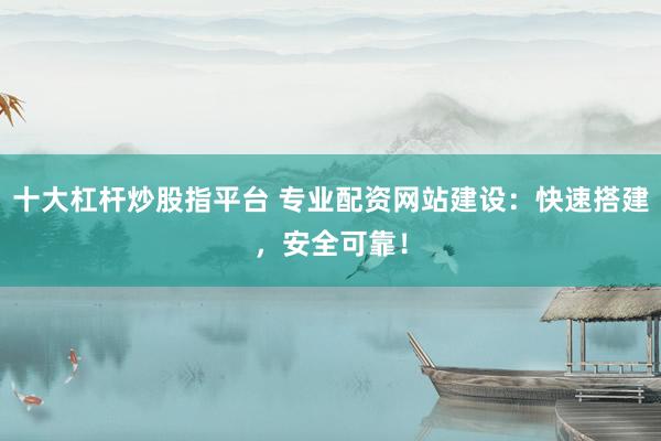 十大杠杆炒股指平台 专业配资网站建设：快速搭建，安全可靠！