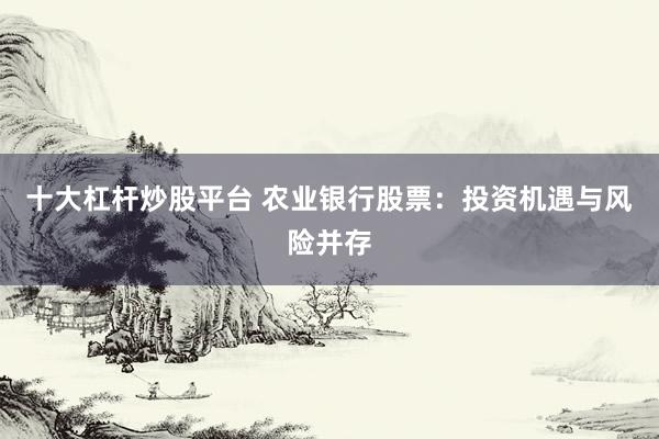 十大杠杆炒股平台 农业银行股票：投资机遇与风险并存