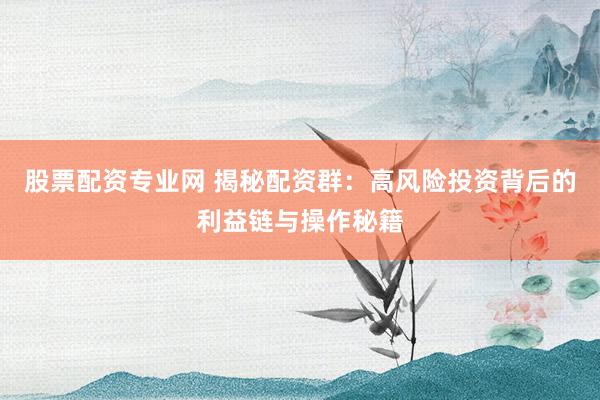 股票配资专业网 揭秘配资群：高风险投资背后的利益链与操作秘籍