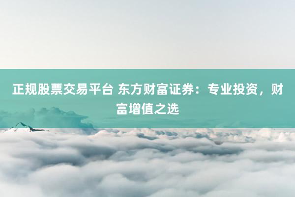 正规股票交易平台 东方财富证券：专业投资，财富增值之选