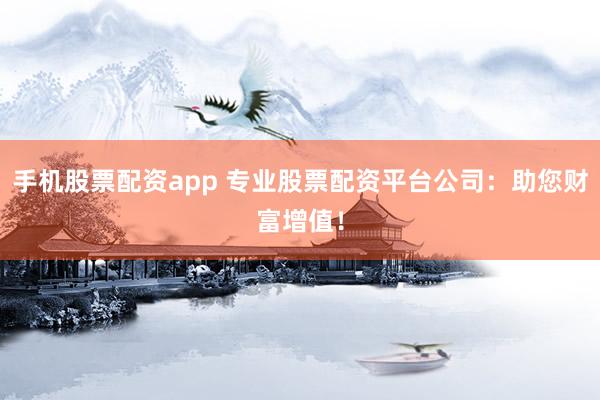 手机股票配资app 专业股票配资平台公司：助您财富增值！