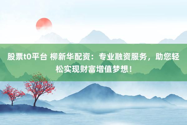 股票t0平台 柳新华配资：专业融资服务，助您轻松实现财富增值梦想！