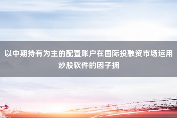 以中期持有为主的配置账户在国际投融资市场运用炒股软件的因子拥