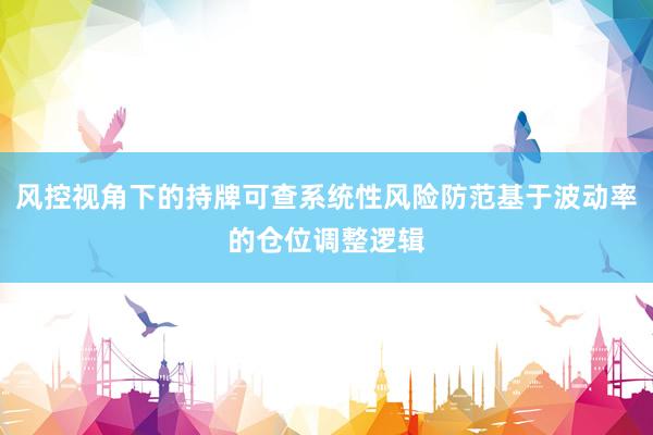 风控视角下的持牌可查系统性风险防范基于波动率的仓位调整逻辑