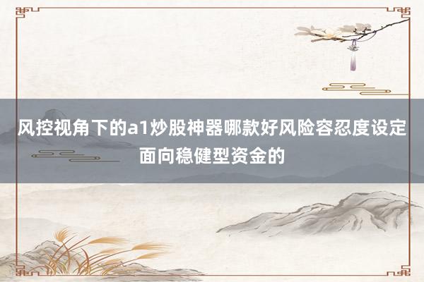 风控视角下的a1炒股神器哪款好风险容忍度设定面向稳健型资金的