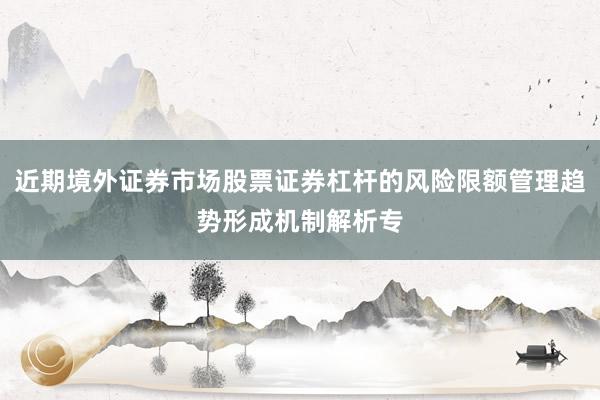 近期境外证券市场股票证券杠杆的风险限额管理趋势形成机制解析专