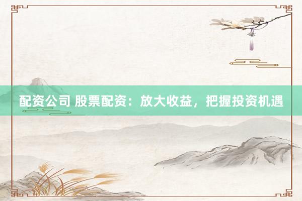 配资公司 股票配资:放大收益,把握投资机遇